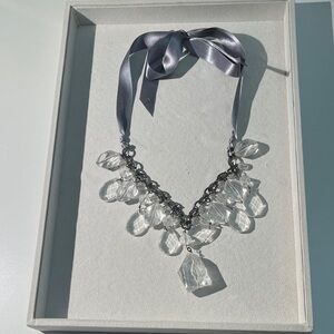 Elegant Silver and Clear Crystal Necklace
